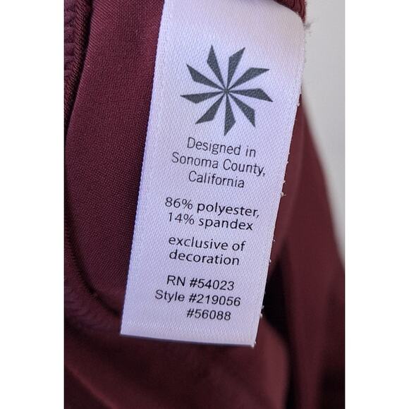 ATHLETA Tennis Mini Skorts Skirt Maroon Burgundy Red Size 2 Athleisure Active - Picture 7 of 7